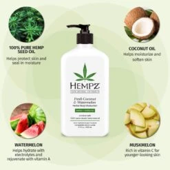 Hempz Herbal Body Moisturizer Fresh Coconut & Watermelon -Care Product Store Hempz Herbal Body Moisturizer Fresh Coconut Watermelon 3