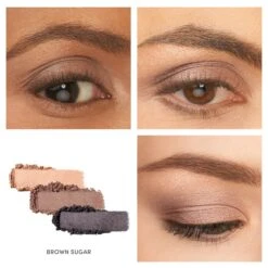 Jane Iredale PurePressed Eye Shadow Triple -Care Product Store Jane Iredale PurePressed Eye Shadow Triple Brown Sugar On Eyes