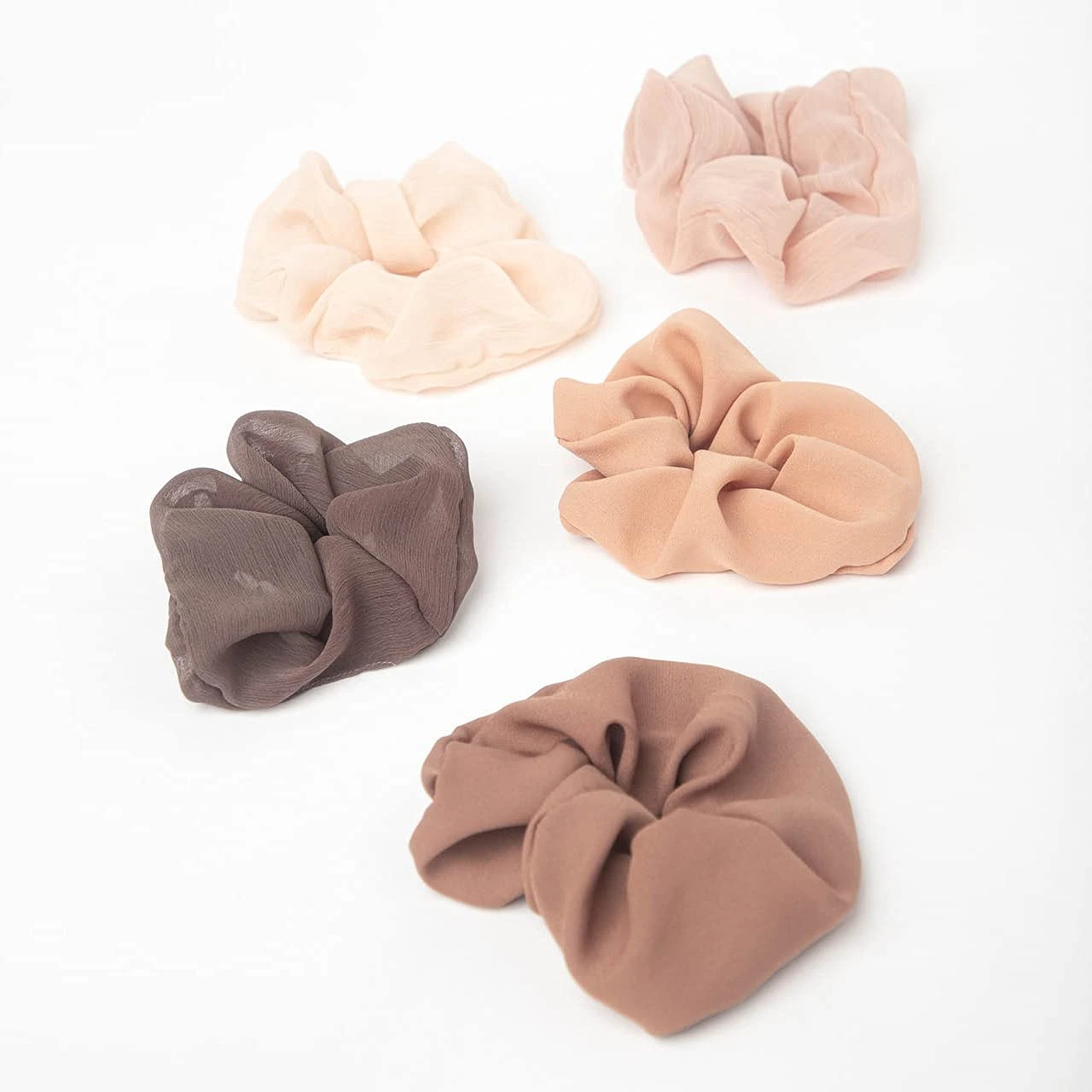 Kitsch Crepe Scrunchie 5 Pieces Terra Cotta 4 Kitsch Crepe Scrunchie 5 Pieces Terra Cotta - Image 4