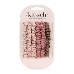Kitsch Satin Scrunchies 6pc Set Terracotta