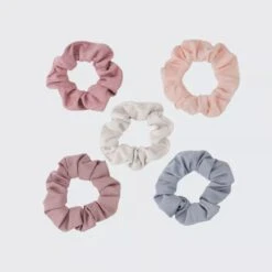 Kitsch Suede Matte Scrunchies 5 Pieces Blush/Mauve -Care Product Store Kitsch Suede Matte Scrunchies 5 Pieces Blush Mauve 3