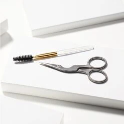 Tweezerman Studio Collection Brow Shaping Scissors & Brush -Care Product Store Tweezerman Studio Collection Brow Shaping Scissors Brush lifestyle