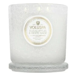 Voluspa Eucalyptus & White Sage Luxe Candle -Care Product Store Voluspa Eucalyptus White Sage Luxe Candle 3
