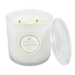 Voluspa Eucalyptus & White Sage Luxe Candle -Care Product Store Voluspa Eucalyptus White Sage Luxe Candle 4