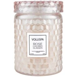 Voluspa Rose Colored Glasses Large Glass Candle
