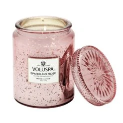 Voluspa Sparkling Rose Large Glass Candle -Care Product Store Voluspa Sparkling Rose Large Glass Candle 3