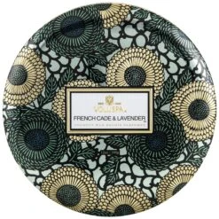 Voluspa French Cade & Lavender 3 Wick Candle In Decorative Tin