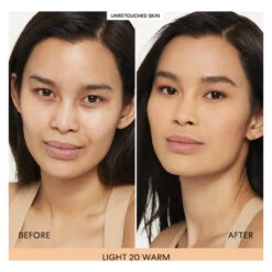 BareMinerals Barepro 16hr Skin-Perfecting Powder Foundation -Care Product Store bareMinerals Barepro 16h Skin Perfecting Powder Foundation Light 20 Warm Before After