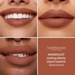BareMinerals Mineralist Lasting Matte Liquid Lipstick -Care Product Store bareMinerals Mineralist Lasting Matte Liquid Lipstick Determined On Lips