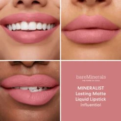 BareMinerals Mineralist Lasting Matte Liquid Lipstick -Care Product Store bareMinerals Mineralist Lasting Matte Liquid Lipstick Influential On Lips