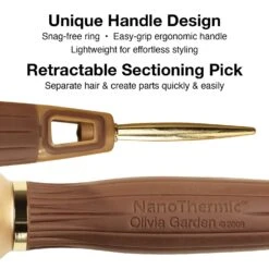 Olivia Garden Nano Thermic Ceramic And Ion Paddle Brush -Care Product Store unique handle