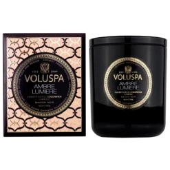 Voluspa Ambre Lumiere Classic Candle -Care Product Store voluspa ambre lumiere classic candle box